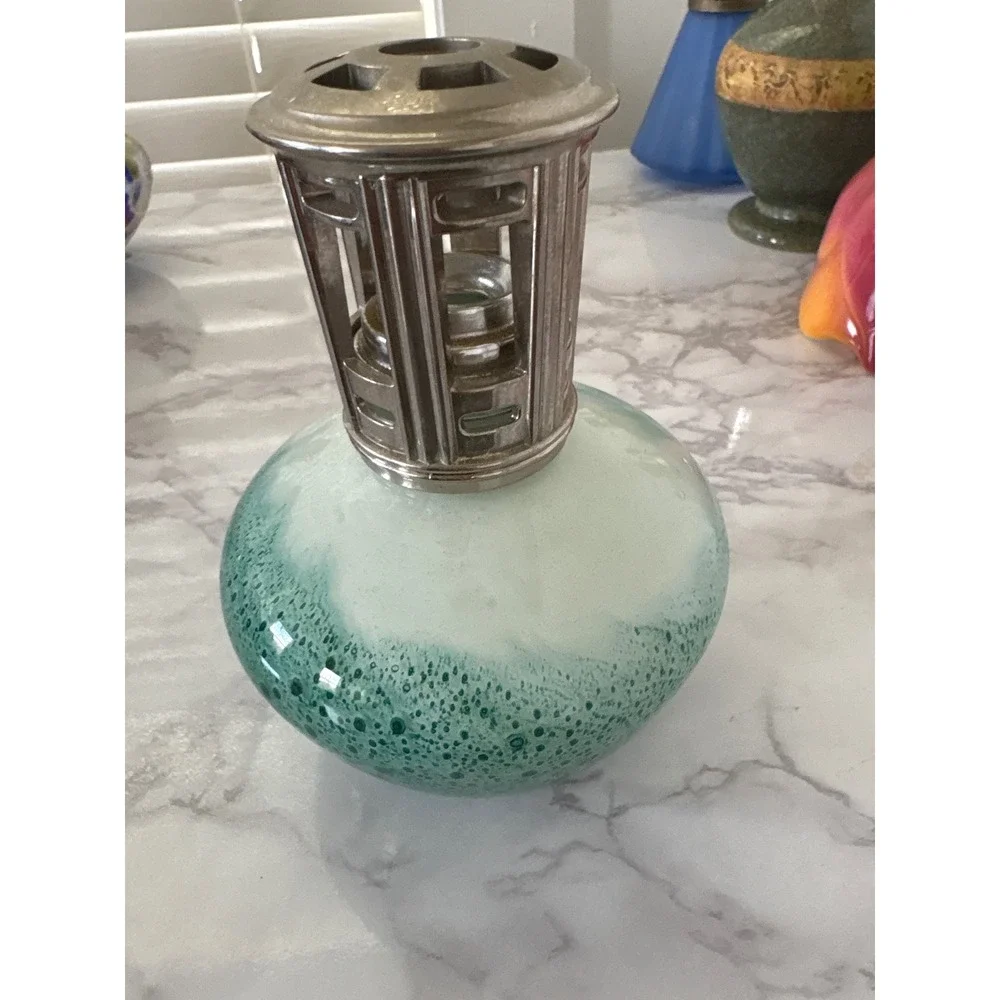 Azure Marble Teal Art Glass Catalytic Fragrance Lamp Bubble Glass Diffuser